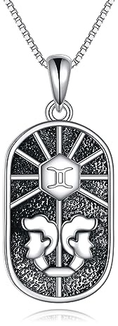 YAFEINI Sternzeichen Zwilling Kette Damen 925 Sterling Silber Zwilling Konstellation Anhänger Halskette Schmuck Geschenk Astrologie Horoskop