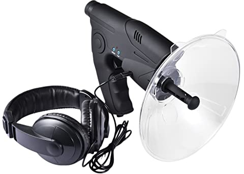 Genikeer Parabolantenne Richtmikrofo, Parabolmikrofon Monokulare, Klangverstärker Mit Kopfhörer Monokulares X8-faches Fernhören, Teleskop Zum Abhören Von Vögeln, Bush Walking, Jagd, Camping-Werkzeuge