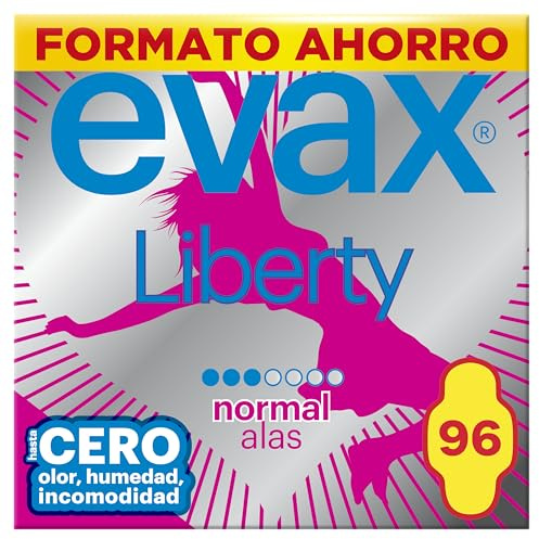 Evax Liberty Normal Compresas Con Alas, 96 unidades, No Notarás Que Las Llevas