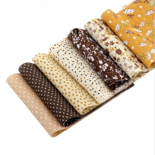 7pcs Cotton Strips Bundle - 10 * 100cm Different Pattern Patchwork Material Mixed Squares for Quilting, Sewing, Artcraft DIY