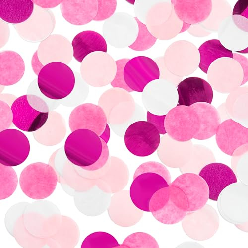 Konfetti Papier 6000 Stück 2,5cm Rosa - Tischdekoration für Geburtstag, Hochzeit und Schulanfang - Bunte Streudeko