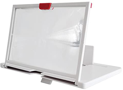 Phone Screen Magnifier - 3D Magnifying Glass Projector, High Definition Amplifier Easy to Fold Screen for Movies, Videos and ?Foldable Phone Stand Compatible with All Smartphones