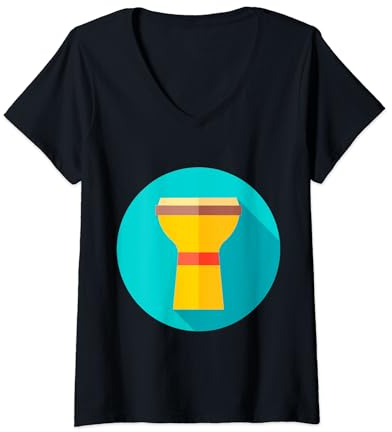 Damen Wirklich wie Djembe African Drums T-Shirt mit V-Ausschnitt