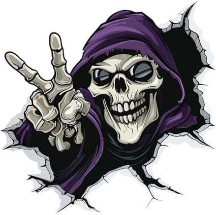Aufkleber für die Heckscheibe 'Totenkopf-Autoaufkleber,Totenkopf-Autoaufkleber,Halloween-Skelett-Abziehbilder, Halloween-Dekorativer Aufkleber, Auto-Aufkleber mit tes