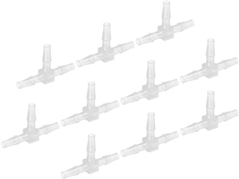 PATIKIL 10pcs T Conectores de Bomba de Aire para Acuario, Conector de Tubo Plástico de 3 Vías Unión Transparente Conexión de Manguera Empalmador Adaptador para Aire Agua Tuberías, 1/4