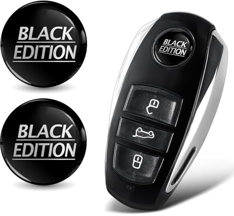SkinoEu 2 x Ø14mm 3D Schlüssel Emblem Aufkleber Stickers Für Fernbedienung Auto Moto Logo Key Badge Tuning Schwarz KSK 29