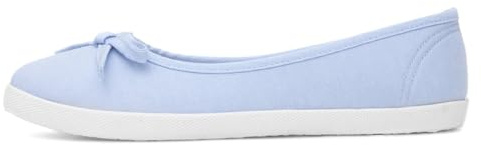 Lilley Womens Blue Slip On Ballerina Canvas Shoe