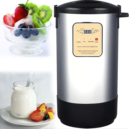 Yogurtera comercial, 12l Máquina automática para hacer yogur, Temperatura ajustable y control de tiempo, Máquina de fermentación de acero inoxidable,18L