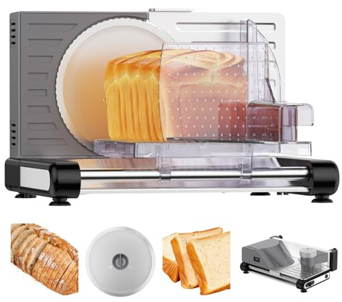 Meat Slicer Machine for Home – 120W Deli Meat Slicer with 6.7 Blade, Adjustable Thickness 0-18mm, Foldable Design, Easy to Clean Meat Cutter Machine, Safe Deli Slicer for Home Use