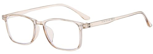 Suertree Blaulichtfilter Distanz Brille Leichte Kurzsichtige Brille Mode Myopia Brillen für Damen Herren Braun -4.0 Dioptrien