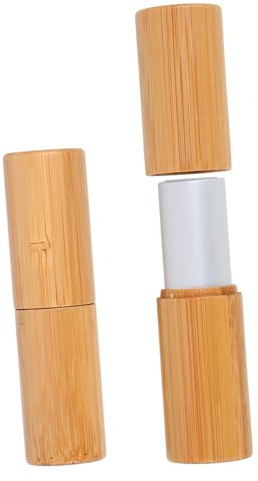 VICASKY 2stücke Bambushülsen Für Selbstgemachten Lippenbalsam Und Lipgloss Leere Lippenstifthülsen Diy-lippenstifthülsen Lippenstifthalter Nachfüllbar Und Tragbar
