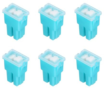 sourcing map 6pcs Cartridge Fuse, 32VDC 20A Female Terminal Automotive Assortment J Case Fuse for Car, Truck, RV, Boats, Blue
