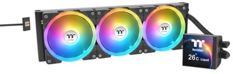 Thermaltake MAGFloe 420 Ultra ARGB Sync AIO 420mm, 3,95 LCD 480x480, 3x SWAFAN EX14 ARGB 2000rpm, MagForce 2.0, Reverse Blades, Intel LGA1851/1700, AMD AM5, Schwarz