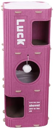 KESOTO Torre de Juego para Gatos con Múltiples Niveles Y Cueva de Escalada en Material Fieltro Apto para Diversión Y Descanso en Casa, Violeta de 3 Capas