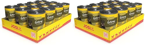 JosiDog Game in Sauce (12 x 415 g) | Adulte | Nourriture Humide Premium pour Chiens Adultes | avec gibier en Sauce & vitamines D3 & E | Powered by JOSERA | Aliment Complet | 12 pièces (Lot de 2)