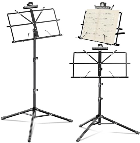 K KASONIC Music Stand, 2 in 1 Folding Sheet Music & Book Stand With Bag