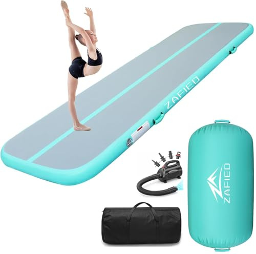 Air Matte Track, Gymnastikmatte 3/4/5/6m Turnmatte Aufblasbar Tumbling Matten mit Pumpe Trainingsmatte Fitnessmatte Yogamatte für Zuhause Outdoor