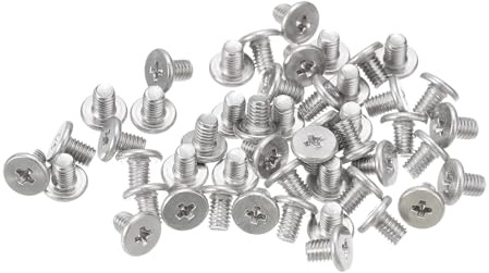 TA-VIGOR 100Pcs M3 x 4mm Flat Round Head Screws, 304 Stainless Steel Phillips Drive Machine Screw, Flat Head Threaded Fastener for Wood and Furniture, Silver