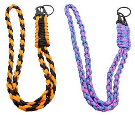 NiceNaiils 2 Pcs schlüsselband, Paracord Schlüsselanhänger, Umhängeband Schlüsselband, Paracord Lanyard mit Metall Ring und Mini Abnehmbare Geflochtenes Lanyard für Schlüssel, Ausweishalter