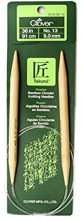 Clover 3016/36-13 Takumi Bamboo Circular 36-Inch Knitting Needles, Size 13