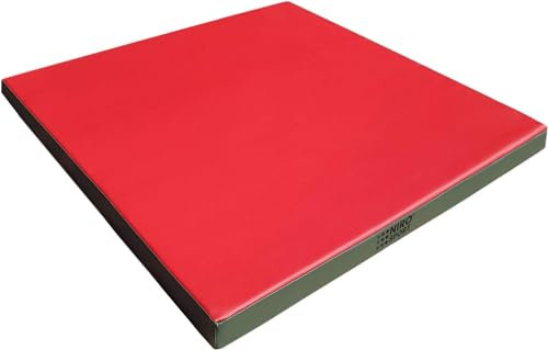 NiroSport Turnmatte 100 x 100 x 8 cm Gymnastikmatte Fitnessmatte Sportmatte Trainingsmatte Weichbodenmatte wasserdicht Rot/Gelb