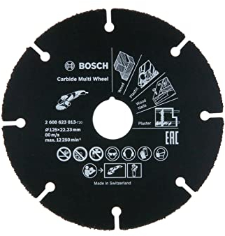 Bosch Professional Mola da Taglio Carbide Multi Wheel (Multi Material, Diametro 125 mm, Accessorio per Smerigliatrice Angolare)