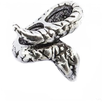 Battle-Merchant Perla vikinga para barba – perla para rastas – perla de plata serpiente 4 mm de diámetro interior
