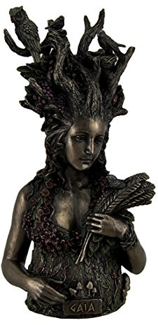 Veronese Design Statue der Gaia griechischen Mutter Erde Göttin & stammten Mutter Allen Lebens, Bronze, 9,75 in. Hoch, 4,75 in. Lang, 4,25 in. Breite, Metallic Antik Bronzefarben, Mythologie, Geburt