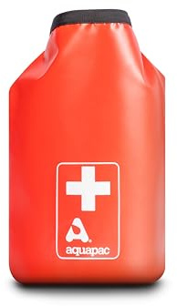Sac étanche pour Trousse de Premiers Secours Aquapac | Trousse de premiers secours étanche dans un sac sec pour les situations d'urgence, avec boucle de fermeture sécurisée, rouge