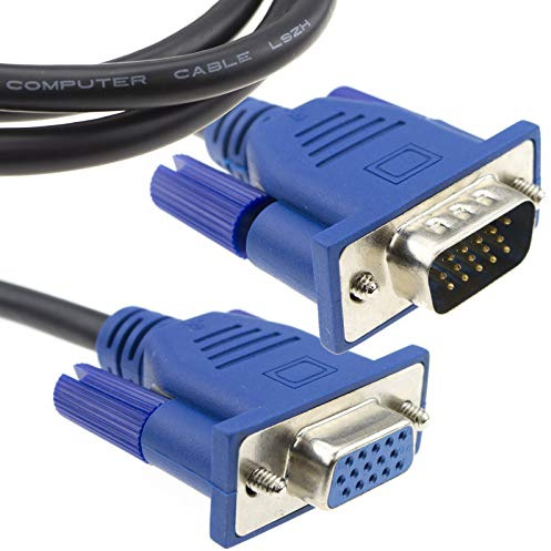 kenable Faible Fumer Lszh 15 Broches VGA Monitor/PC/Laptop/TV d'extension Rallonge Cordon câble 5 m [5 mètre/5m]
