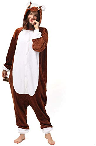 Katara 1744 (30+ Designs) Pferde-Kostüm Pony braun, Unisex Onesie/Pyjama-Qualität für Erwachsene