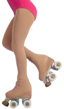 CALZITALY PACK 1/2 Professionelle Mädchen Rollschuh und Eislauf Strumpfhose mit Fuss – 70 DEN| Hautfarbe, Schwarz| 6 Jahre, 8 Jahre, 10 Jahre, 12 Jahre | Made in Italy (6 Jahre, Hautfarbe)