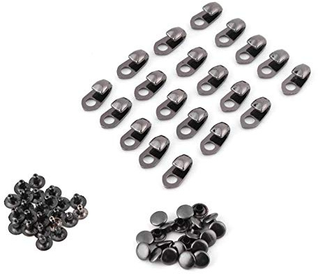 Schuh Haken 20 Stk DIY Boot Haken Schnürbeschläge Mit Nieten Schnürsenkel Schnallen Haken Schuhhaken Boot Silber Klettern Wanderschuhe Bergsteigen Stiefe für Reparatur Camp Wanderung Klettern Zubehör