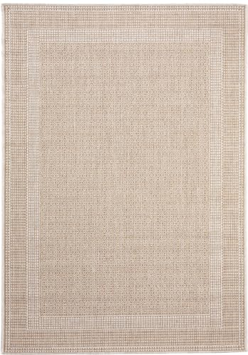 benuta Nest Teppich Cleo - Creme/Beige 120x170 cm - Kunstfaser - Outdoor geeignet - Rechteckig & im Style: Geometrisch, Zickzack, Boho-Style - Pflegeleicht für Wohnzimmer Schlafzimmer
