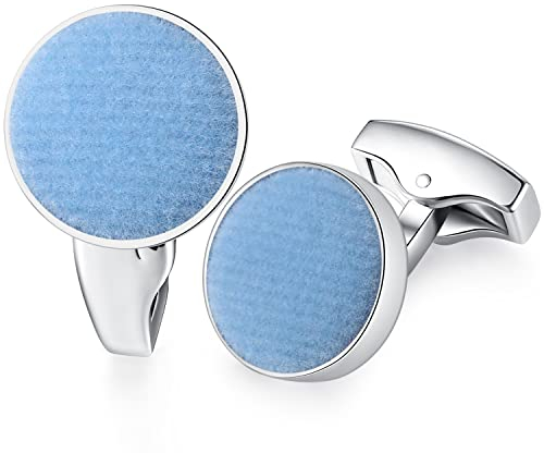 HONEY BEAR Herren Hochzeit Baumwolle Stoff Samt Manschettenknöpfe Cufflinks Manschettenknopf,Runden