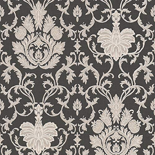 Papier peint baroque Tapisserie couloir 339058 33905-8 A.S. Création La Belle Epoque | Beige/Crème/Argent/Noir/Anthracite | Rouleau (10,05 x 0,53 m) = 5,33 m²