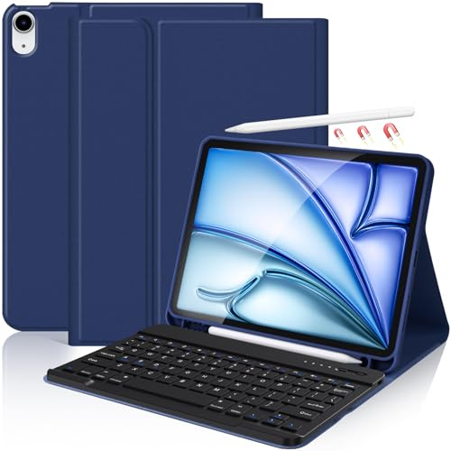 KBCASE for iPad Air 11 inch (M4/M3/M2) Case with Keyboard, Dark Blue