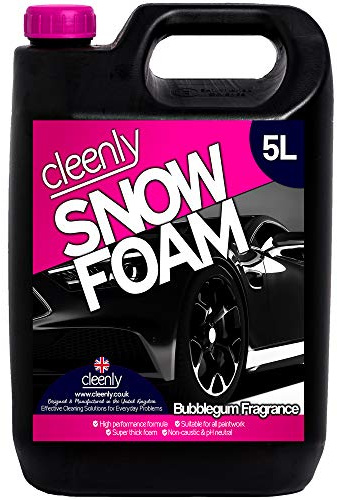Cleenly Bubblegum Snow Foam - High Performance Formula with Super Thick Foam - Non Caustic & pH Neutral Car Cleaning Pre Wash Shampoo - 5 Litres