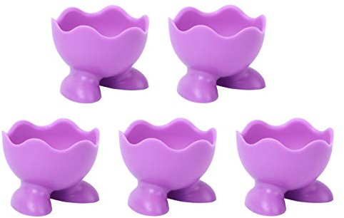 Coquetier Support à Œufs Durs en Silicone, Lot de 5 Pourpre