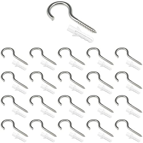 20 Pezzi Ganci Avvitabili in Acciaio Inox,M4 Gancio a Vite,Ganci Metallici a Vite