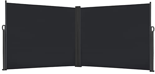 YRHome Toldo lateral doble, extensible, 180 x 600 cm, protección visual, opaco, cortavientos, protección visual para jardín, protección solar, para balcón, jardín, terraza, estor lateral, color