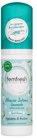 Femfresh - Mousse Intime Lavante Quotidienne, Sans Rinçage, aux extraits de Beurre de Karité et Lait d'Avoine, 50 ml