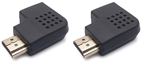 WANGCL Adattatore Piatto HDMI da HDMI Maschio a HDMI Femmina ad Angolo retto Orizzontale con connettori placcati in Oro per Computer PS Console PC Monitor Portatile