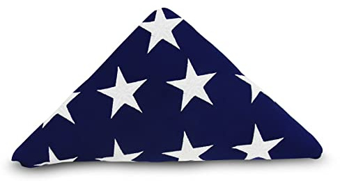 Anley Gedenkflagge, amerikanische US-Flagge, 90 x 150 cm, robuste Baumwolle für Veteranen, bestickte Sterne und genähte Streifen, 4 Reihen Schlossnähte – USA-Beerdigungskarabiner mit Messingösen