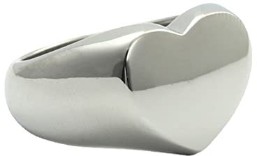 BCughia Verlobungsring Herren Edelstahl, Ringe Herren Kleiner Finger Silber Herz Süßer Ring Engagement Eheringe Geschenke für Herren Größe 52 (16.6)