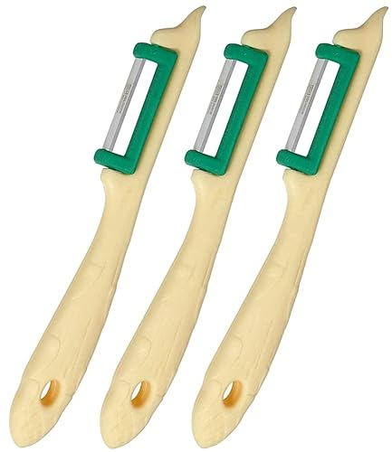 Solingen 3 Sparschäler für Rechts- u Linkshänder Spargelschäler Obstschäler Spargelmesser extra scharf Pendelschäler Gemüseschäler