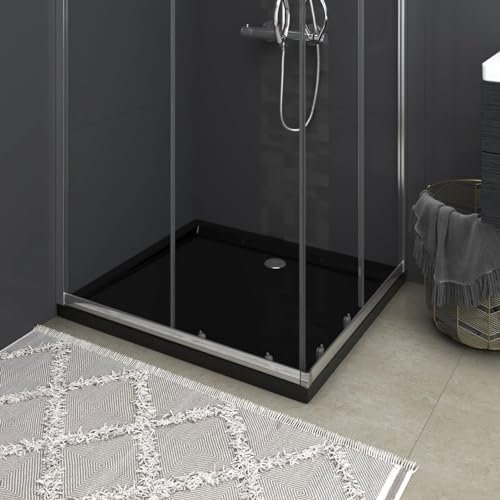 Homgoday ABS rektangulärt duschkar svart 80 x 90 cm