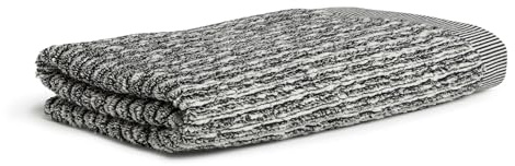 Möve Brooklyn Pinstripe Duschtuch 80 x 150 cm aus 85% Baumwolle / 10% Viskose / 5% Leinen, Nature/Black