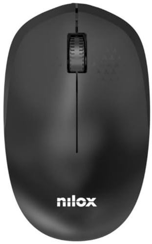 Nilox NXMOWI4011, Mouse Wireless Ottico con Sensore Ottico Alta Precisione 1000 DPI e 3 Pulsanti, Wireless Mouse con Distanza Operativa 10m, Compatibile con Windows/Linux/Mac, Nero