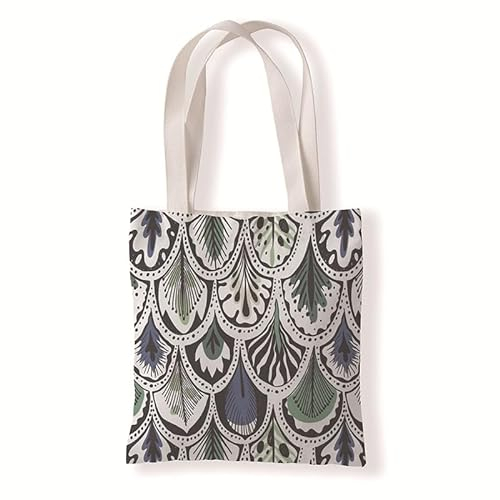 Jutebeutel Grüne Feder Blau Tote Bag Baumwolle und Hanf Stoffbeutel Große Kapazität Stofftasche Faltbar Jutetasche Langlebig Baumwolltasche Bedruckt Stoffbeutel zum Bemalen Waschbar 30x40cm/1 Pcs